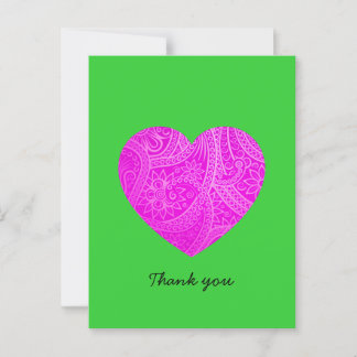 Minimalistisches Giometrisches rosa Herz Postkarte