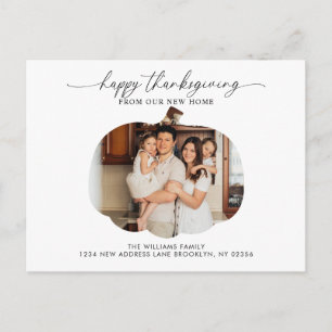 Minimalistisches Glück Danksagend Pumpkin Foto Mov Ankündigungspostkarte