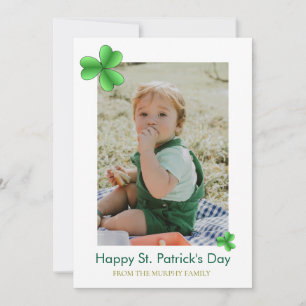 Minimalistisches Glück Kleeblatt st. Patrick's Day Feiertagskarte