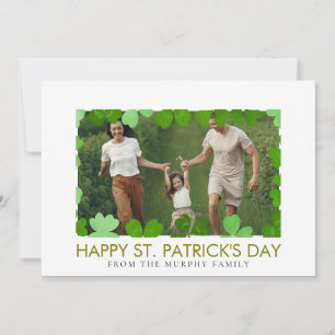 Minimalistisches Glück Kleeblatt st. Patrick's Day Feiertagskarte