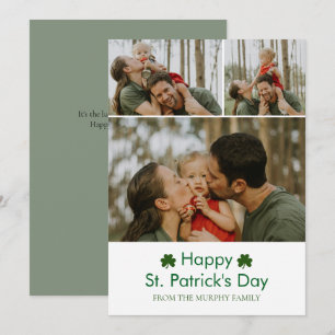Minimalistisches Glück Kleeblatt st. Patrick's Day Feiertagskarte