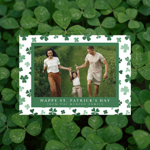 Minimalistisches Glück Kleeblatt st. Patrick's Day Feiertagskarte