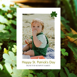 Minimalistisches Glück Kleeblatt st. Patrick's Day Feiertagskarte