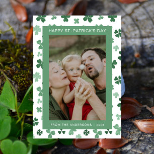 Minimalistisches Glück Kleeblatt st. Patrick's Day Feiertagskarte