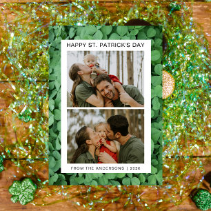 Minimalistisches Glück Kleeblatt st. Patrick's Day Feiertagskarte