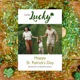 Minimalistisches Glück Kleeblatt st. Patrick's Day Feiertagskarte