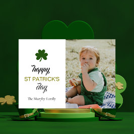 Minimalistisches Glück Kleeblatt st. Patrick's Day Feiertagskarte