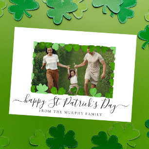 Minimalistisches Glück Kleeblatt st. Patrick's Day Feiertagskarte
