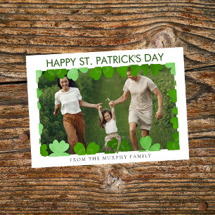 Minimalistisches Glück Kleeblatt st. Patrick's Day Feiertagskarte
