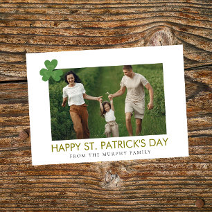 Minimalistisches Glück Kleeblatt st. Patrick's Day Feiertagskarte