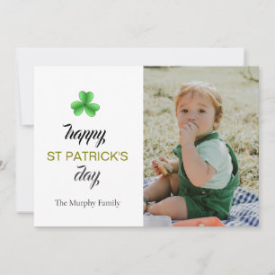 Minimalistisches Glück Kleeblatt st. Patrick's Day Feiertagskarte