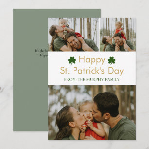 Minimalistisches Glück Kleeblatt st. Patrick's Day Feiertagskarte