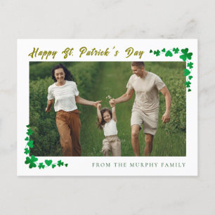 Minimalistisches Glück Kleeblatt st. Patrick's Day Feiertagspostkarte