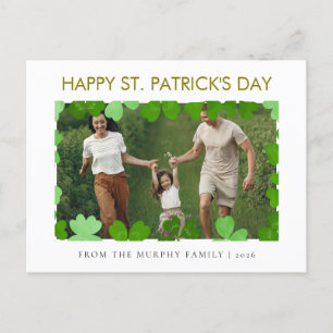 Minimalistisches Glück Kleeblatt st. Patrick's Day Feiertagspostkarte