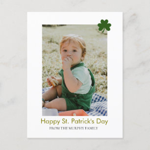 Minimalistisches Glück Kleeblatt st. Patrick's Day Feiertagspostkarte