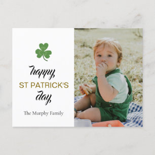 Minimalistisches Glück Kleeblatt st. Patrick's Day Feiertagspostkarte