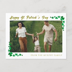 Minimalistisches Glück Kleeblatt st. Patrick's Day Feiertagspostkarte