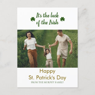Minimalistisches Glück Kleeblatt st. Patrick's Day Feiertagspostkarte