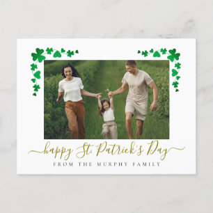 Minimalistisches Glück Kleeblatt st. Patrick's Day Feiertagspostkarte