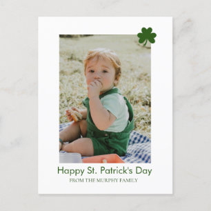 Minimalistisches Glück Kleeblatt st. Patrick's Day Feiertagspostkarte