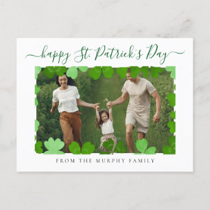 Minimalistisches Glück Kleeblatt st. Patrick's Day Feiertagspostkarte
