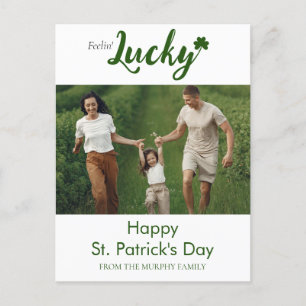 Minimalistisches Glück Kleeblatt st. Patrick's Day Feiertagspostkarte