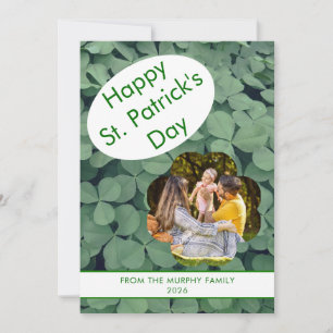 Minimalistisches Glücksklee St. Patrick's Day Foto Feiertagskarte