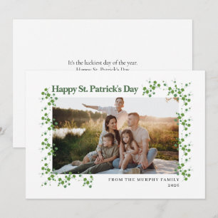 Minimalistisches Glücksklee St. Patrick's Day Foto Feiertagskarte