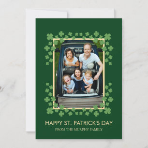 Minimalistisches Glücksklee St. Patrick's Day Foto Feiertagskarte