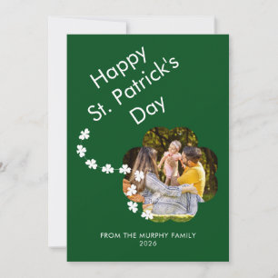 Minimalistisches Glücksklee St. Patrick's Day Foto Feiertagskarte