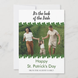 Minimalistisches Glücksklee St. Patrick's Day Foto Feiertagskarte
