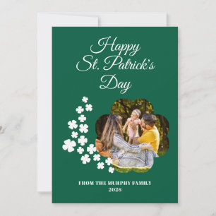 Minimalistisches Glücksklee St. Patrick's Day Foto Feiertagskarte