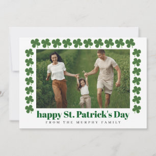 Minimalistisches Glücksklee St. Patrick's Day Foto Feiertagskarte