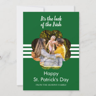 Minimalistisches Glücksklee St. Patrick's Day Foto Feiertagskarte