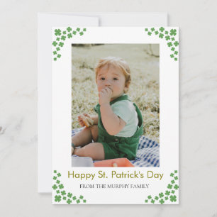 Minimalistisches Glücksklee St. Patrick's Day Foto Feiertagskarte
