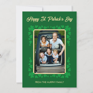 Minimalistisches Glücksklee St. Patrick's Day Foto Feiertagskarte