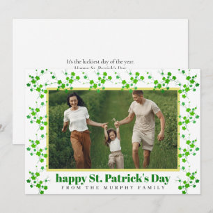Minimalistisches Glücksklee St. Patrick's Day Foto Feiertagskarte