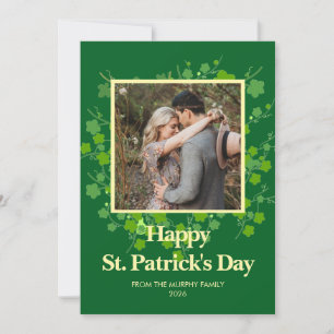 Minimalistisches Glücksklee St. Patrick's Day Foto Feiertagskarte