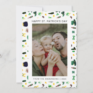 Minimalistisches Glücksklee St. Patrick's Day Foto Feiertagskarte