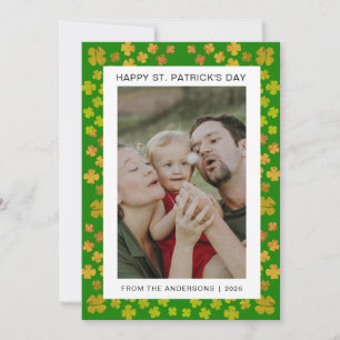 Minimalistisches Glücksklee St. Patrick's Day Foto Feiertagskarte