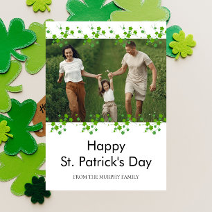 Minimalistisches Glücksklee St. Patrick's Day Foto Feiertagskarte