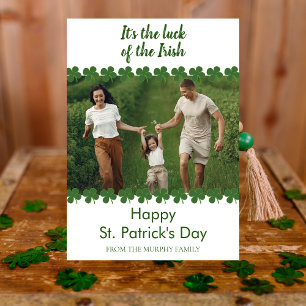 Minimalistisches Glücksklee St. Patrick's Day Foto Feiertagskarte
