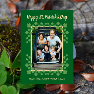 Minimalistisches Glücksklee St. Patrick's Day Foto Feiertagskarte