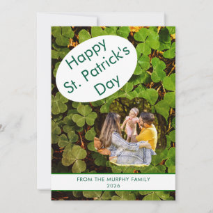 Minimalistisches Glücksklee St. Patrick's Day Foto Feiertagskarte