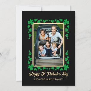 Minimalistisches Glücksklee St. Patrick's Day Foto Feiertagskarte