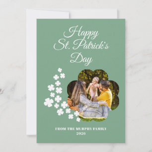 Minimalistisches Glücksklee St. Patrick's Day Foto Feiertagskarte