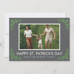 Minimalistisches Glücksklee St. Patrick's Day Foto Feiertagskarte