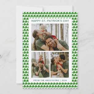 Minimalistisches Glücksklee St. Patrick's Day Foto Feiertagskarte