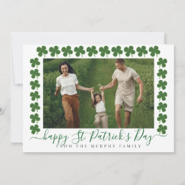 Minimalistisches Glücksklee St. Patrick's Day Foto Feiertagskarte