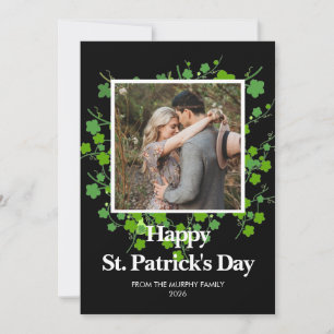 Minimalistisches Glücksklee St. Patrick's Day Foto Feiertagskarte